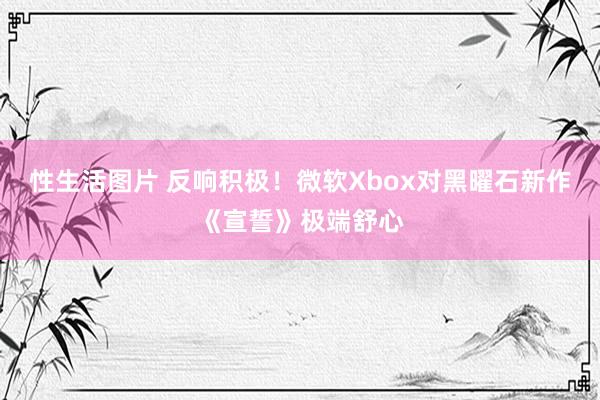 性生活图片 反响积极！微软Xbox对黑曜石新作《宣誓》极端舒心