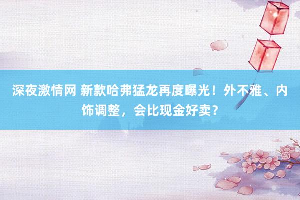深夜激情网 新款哈弗猛龙再度曝光！外不雅、内饰调整，会比现金好卖？
