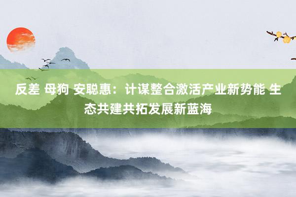 反差 母狗 安聪惠：计谋整合激活产业新势能 生态共建共拓发展新蓝海