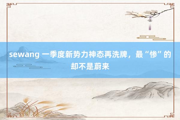 sewang 一季度新势力神态再洗牌，最“惨”的却不是蔚来