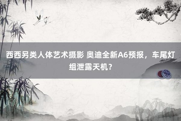 西西另类人体艺术摄影 奥迪全新A6预报，车尾灯组泄露天机？